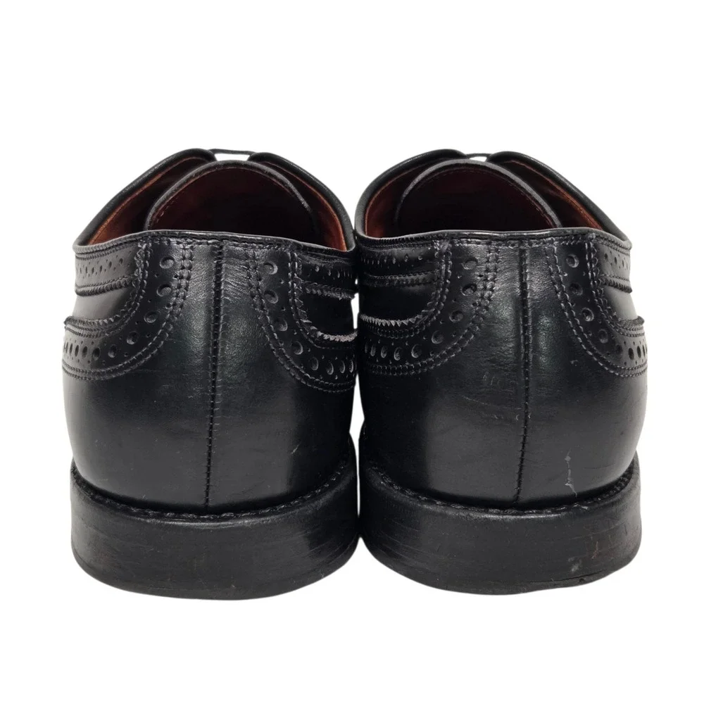 Allen Edmonds McAllister Oxford Men 11.5 D Black Leather Wingtip 6205 Shoes Vtg